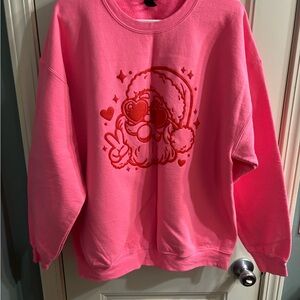 Gildan Pink Santa Graphic Hoodie